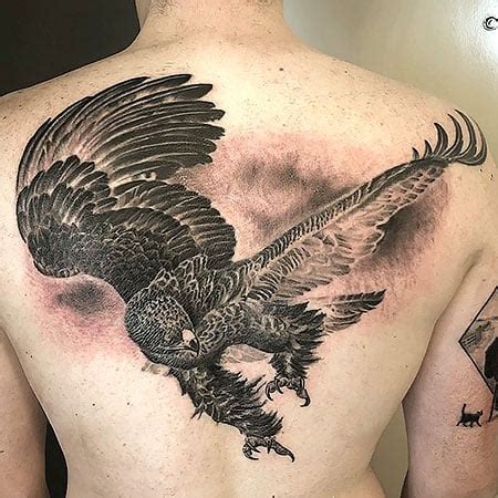 full back eagle tattoo|traditional eagle back tattoo.